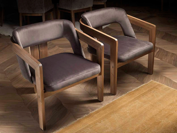 LEONARDO L71N - Leather easy chair with armrests by Arte Brotto - view 2